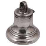 An George V novelty silver inkwell in the form of a ships bell