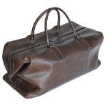 A Tanner Krolle stitched brown leather weekend bag