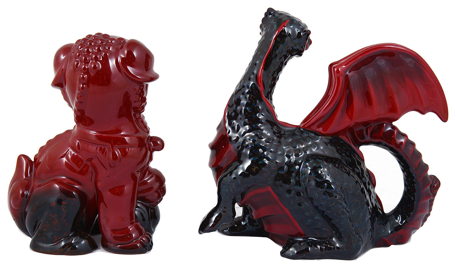 Royal Doulton flambé dragon and Dog of Fo - Image 2 of 3