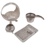 A mixed lot of mostly late 19th century Indian Cutch silver items