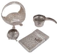 A mixed lot of mostly late 19th century Indian Cutch silver items