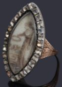 A late 18th Century Georgian sepia painted mourning ring