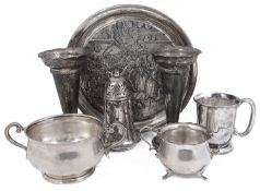 A small collection of Edwardian and later silver items