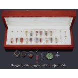 A large collection of contemporary gold mounted gem set jewellery