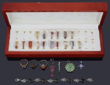 A large collection of contemporary gold mounted gem set jewellery