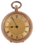 A ladies 14k gold Swiss open faced pocket watch