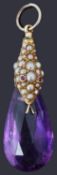 An unusual Victorian amethyst serpent head pendant