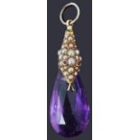 An unusual Victorian amethyst serpent head pendant