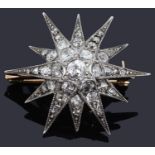A Victorian diamond set star brooch