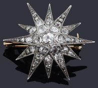 A Victorian diamond set star brooch