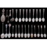 A small collection of various British and foreign silver spoons