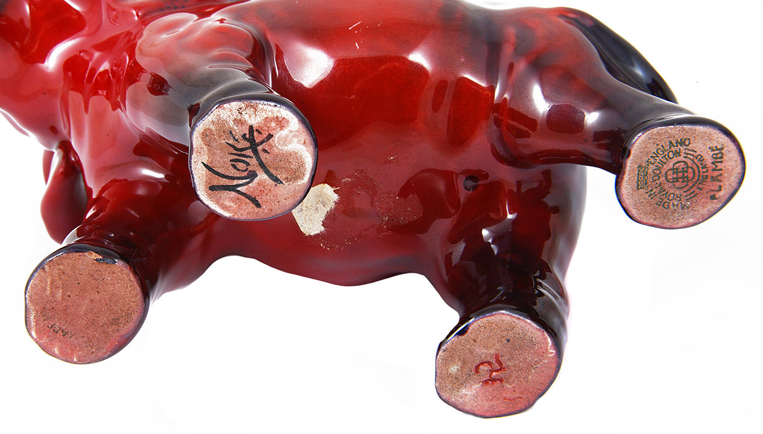 Two Royal Doulton red flambé elephants - Image 3 of 3