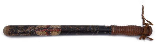 The Trafalgar Square Riots 1887 - A Vict. turned wood and polychrome decorated truncheon