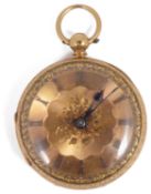 A Victorian 18ct gold open faced pocket watch