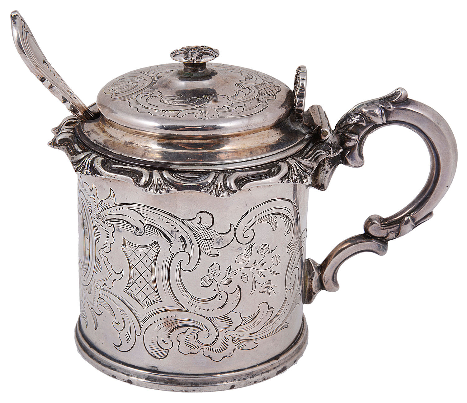 An early Victorian silver mustard pot