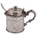 An early Victorian silver mustard pot