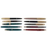 A large collection of various vintage fountain pens