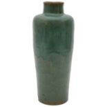 A Chinese sage green glazed monochrome vase