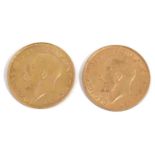 Two George V full sovereigns
