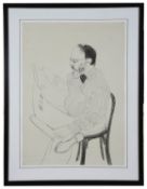 David Hockney (British, b.1937) 'Henry reading', lithograph, trial proof