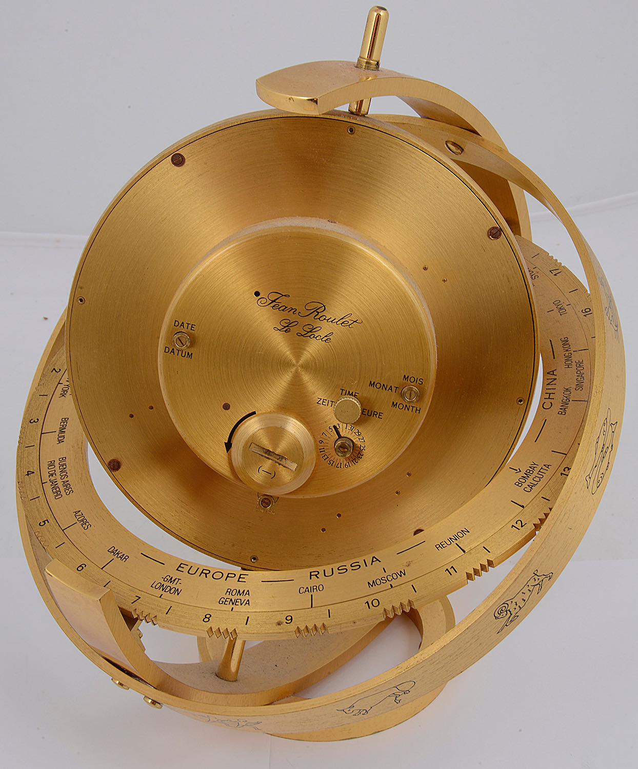 A modern Jean Roulet Le Locle world time zone desk clock - Image 2 of 3