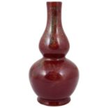 A Royal Doulton flambé double gourd vase