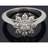 A Tiffany & Co. diamond set daisy cluster ring