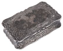 A large Victorian silver snuff box
