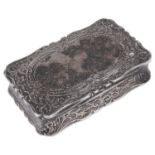 A large Victorian silver snuff box