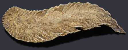 A large silver gilt Gerald Benney feather brooch