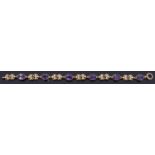 A Murrle Bennett 15ct gold and amethyst set bracelet