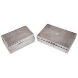 Two silver table cigarette boxes