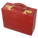 A Tanner Krolle red leather jewellery case c.1990