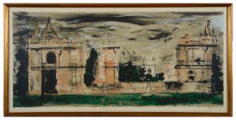 John Piper (1903-1992) 'Moreton Corbet' lithograph signed in pencil and numbered 31/70, framed