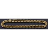 An Italian gold barrel shaped belcher chain necklace