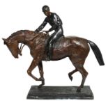 After Isidore Bonheur (1827- 1901), Racehorse with jockey, bronze