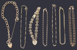 A small collection of 9ct bracelets