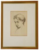 Attributed to William Dennis Dring (1904-1990) 'Portrait of a woman' a charcoal portrait