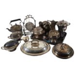A large selection of Victorian and later electroplated items