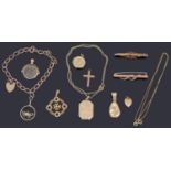 A collection of gold jewellery