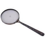 A late Victorian silver handled magnifying glass