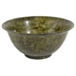 A Chinese spinach green jade bowl