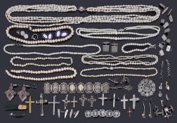 A collection of gemstone and pearl jewellery