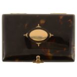 A 19th Century gold and tortoiseshell aide-memoire travelling case