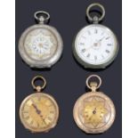 Four assorted fob watches