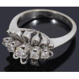 An attractive five stone graduated diamond ring