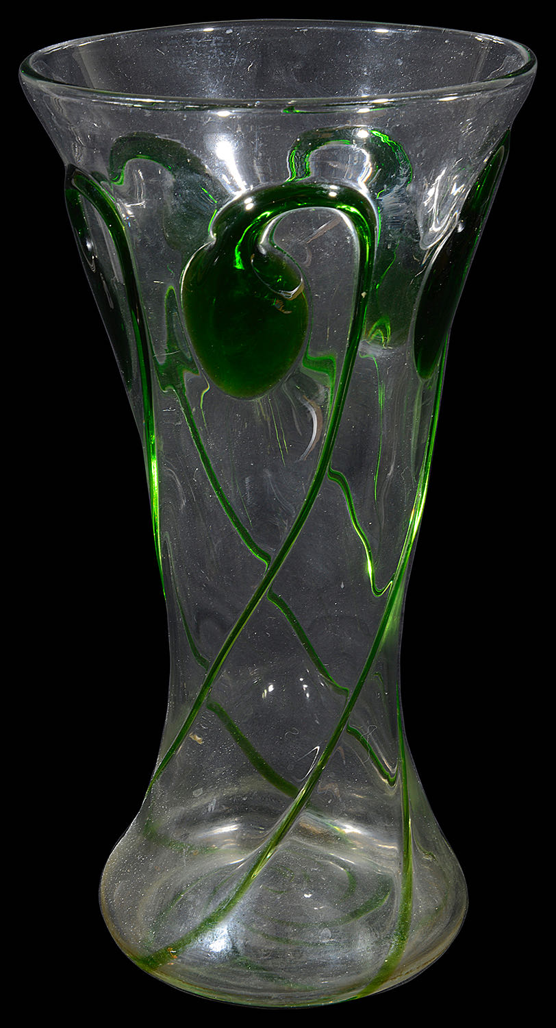 A Stuart and Sons Art Nouveau Tadpole glass vase