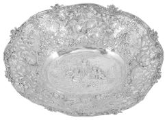 A late 19th century German .800 silver oval bowl bowl