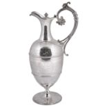 A Victorian silver wine ewer