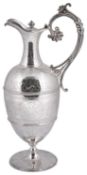 A Victorian silver wine ewer